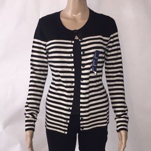 NWT GAP black striped cardigan Sz S